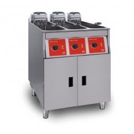 FriFri Super Easy SL633-GO Standing Electric Triple Fryer with Gravity Filtration