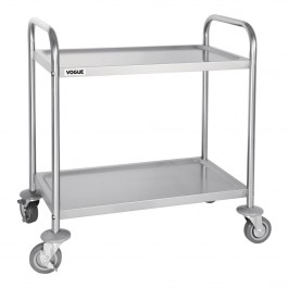 Vogue F997 Stainless Steel 2 Tier Clearing Trolley Medium Capacity 128kg