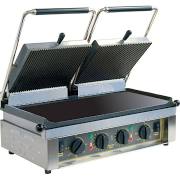 Roller Grill MAJESTIC L double Contact Grill with Flat Base, Ribbed Top