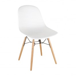 Bolero DM840 White Polypropylene Arlo Shell Side Chair with Steel Frame - Pack 2