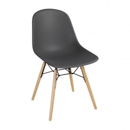 Bolero DM841 Charcoal Polypropylene Arlo Shell Side Chair with Steel Frame - Pack 2