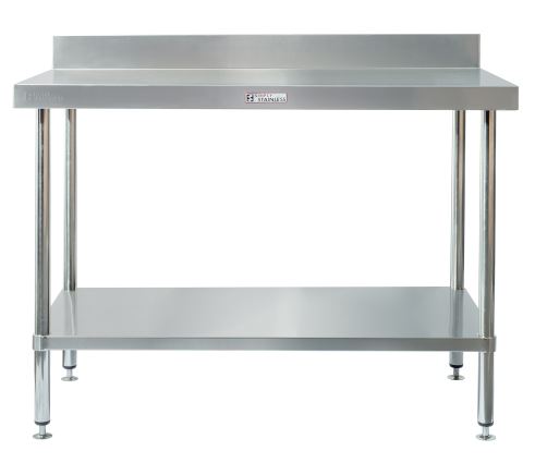 Simply Stainless SS021500 Free Standing Wall Bench with Upstand - W1500mm