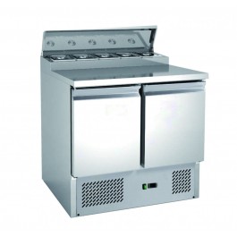 Chefsrange SP216 Compact Two Door Prep Counter with 5 x 1/6 GN Topping Well