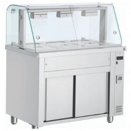 Inomak MFV711 Ambient Cupboard with 3 x GN1/1 Bain Marie & Heat Lamps