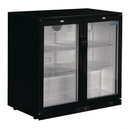 Polar GL002 G-Series Double Hinged Door Black Cooler with LED Lighting