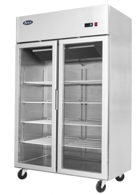 Atosa YCF9402GR Stainless Steel Twin Door Display Refrigerator 