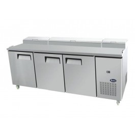 --- Atosa MPF8203 --- 3 Door Counter Fridge with 12 x 1/3 GN Pans & Cutting Board