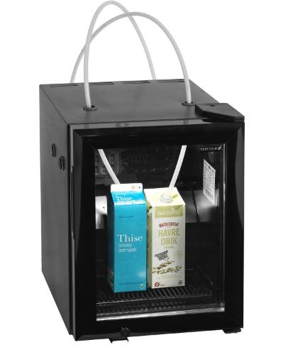 Tefcold BC30 MC Black Milk Cooler and Dispenser with a Glass Door