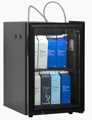 Tefcold BC60 MC Black Milk Cooler and Dispenser with a Glass Door