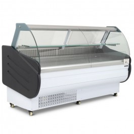 Blizzard BCG200WH White Serve Over Counter with Curved Display Glass 