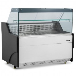 Blizzard BFG130WH White Serve Over Counter with Flat Display Glass 