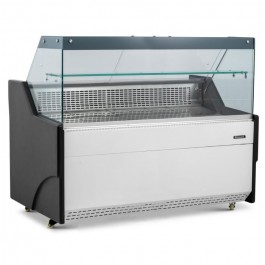 Blizzard BFG150WH White Serve Over Counter with Flat Display Glass 