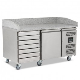 Blizzard BPB1500-7N Twin Refrigerated Prep Counter with Granite Work Top