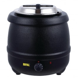 Buffalo L715 Black Soup Kettle with Adjustable Heating - 10 Litres