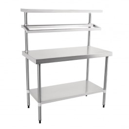 Vogue CB908 Stainless Steel Prep Station with 2 Gantry GN 1/1 Shelves - W1200