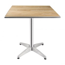 Bolero CG835 Aluminium Base & Ash Top Square Bistro Table - 700mm