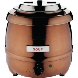 Buffalo CP851 Cooper Finish Soup Kettle with Adjustable Heating - 10 Litres