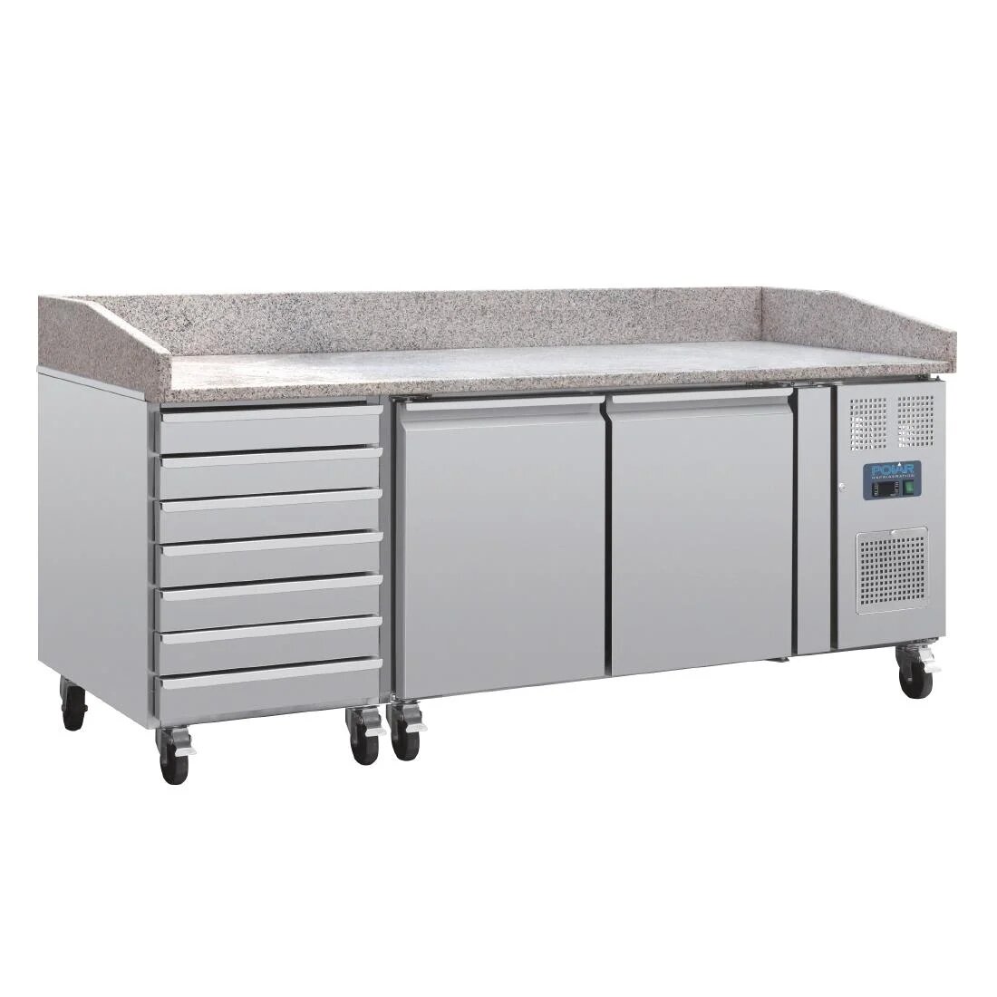 Polar CT423 U-Series Pizza Counter with Marble Top and Dough Drawers