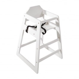Bolero DL833 Stackable Antique White Wooden Highchair - Seat Height 500mm