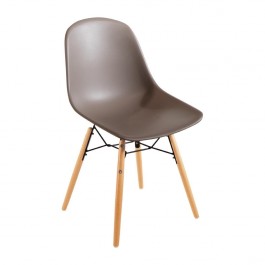 Bolero DM842 Coffee Polypropylene Arlo Shell Side Chair & Steel Frame - Pack 2