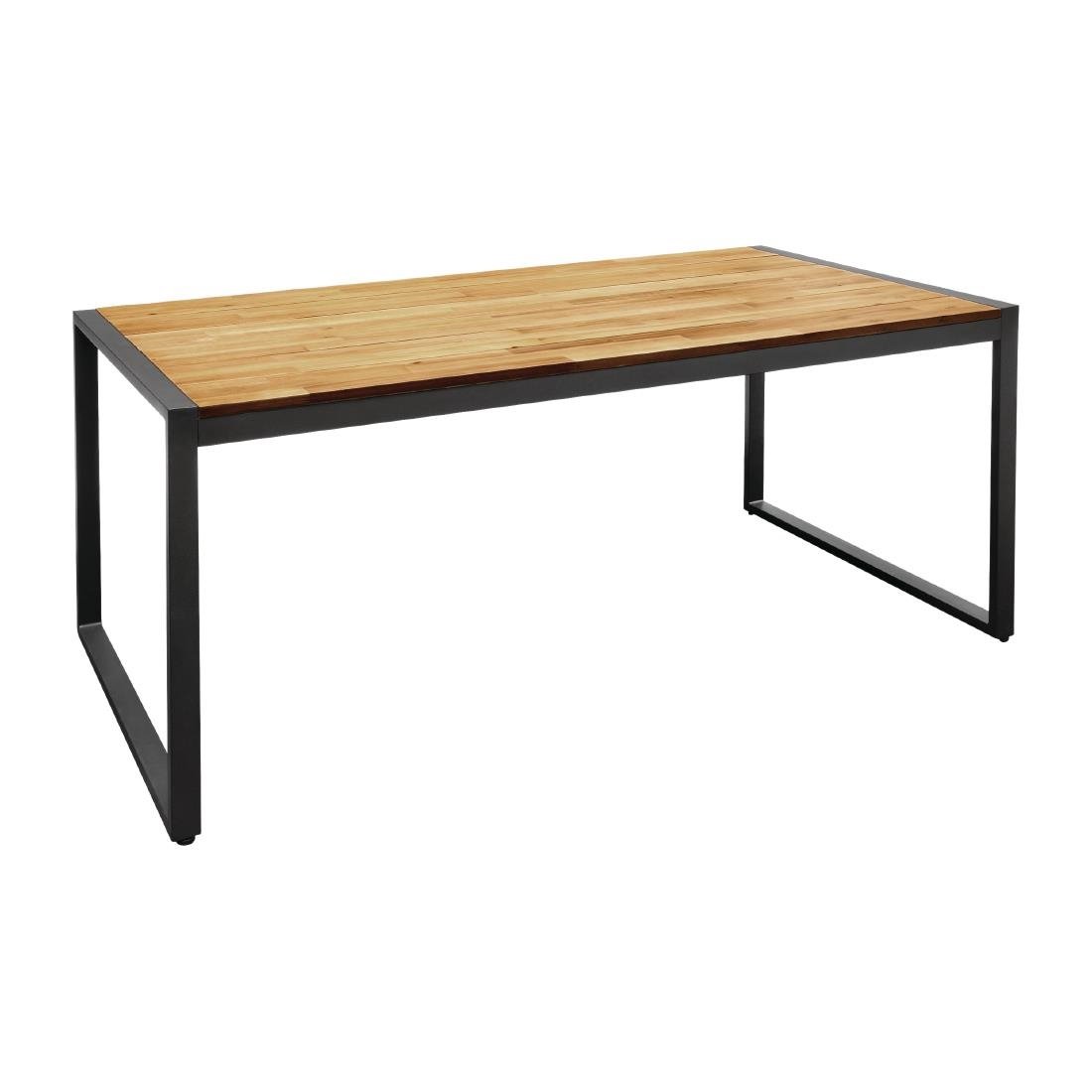 Bolero DS157 Acacia Industrial Table, Wood & Steel Rectangular - 1800mm