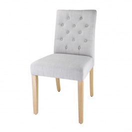 Bolero DT698 French Grey Chiswick Button Dining Chair - Pack 2