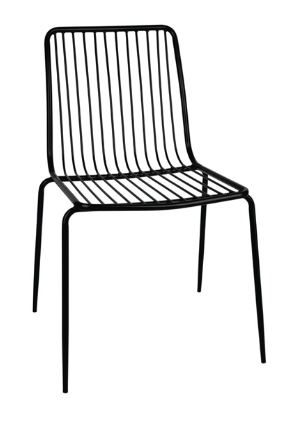 Bolero FB874 Steel Wire Dining Chairs Black - Pack of 4