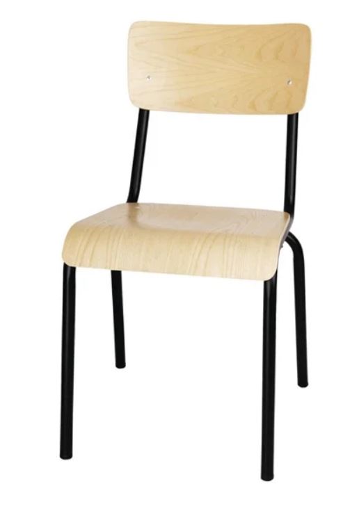 Bolero FB949 Cantina Side Chairs with Wooden Seat and Backrest - Pack of 4