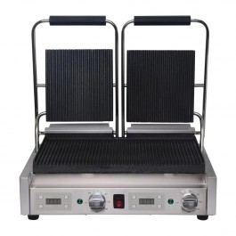 Buffalo FC383 Double Contact Grill with Ribbed Top & Bottom Plates