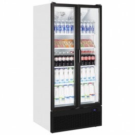 Tefcold FS890H Double Hinged Glass Door Upright Refrigerator
