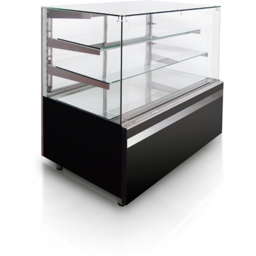 Igloo GLC-600 Gastroline Cube Black Patisserie Display Cabinet with 2 Deep Shelves 