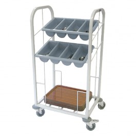Craven TCDT2-100 Epoxy Trolley with Tray Dispense & 2 Cutlery Holders 