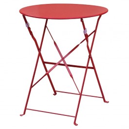Bolero GH560 Red Round Pavement Style Steel Table 595mm