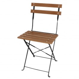 Bolero GJ766 Steel Frame and Faux Wood Seat Folding Chair - Pack of 2