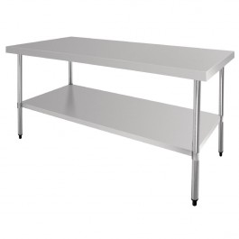 Vogue GL279 Stainless Steel Centre Table With Galvanised Undershelf - 1800mm