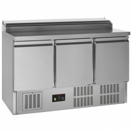 Tefcold GSS435 Stainless Steel Three Door Gastronorm Saladette Counter