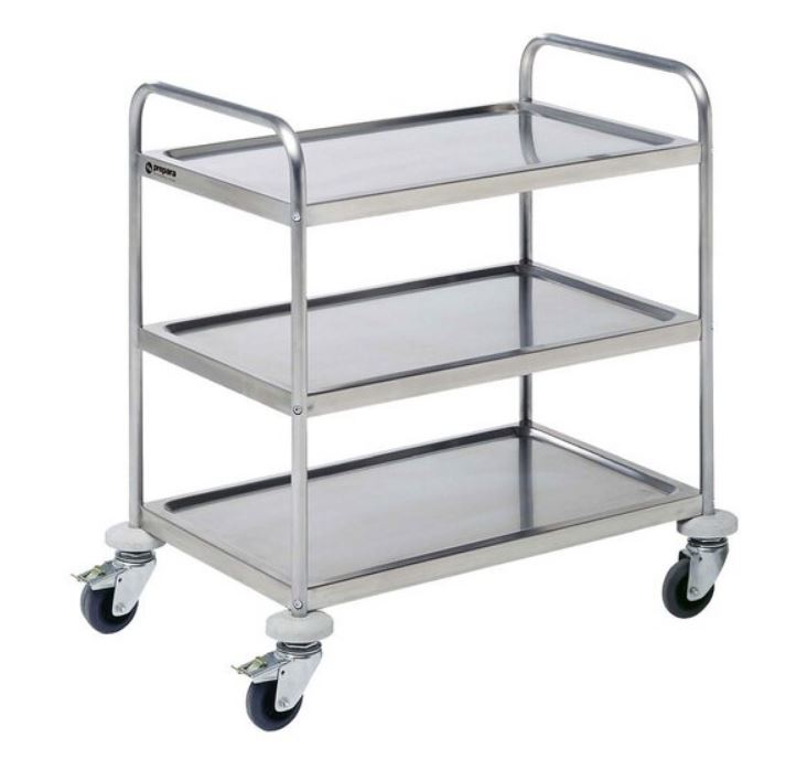 Connecta HEA129 Stainless Steel Self Assembly Service Trolley - 3 Tier