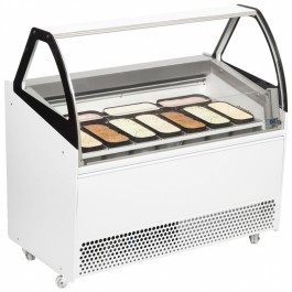 ISA BERMUDA VIEW RV10 White 10 Pan Ventilated Scoop Ice Cream Display