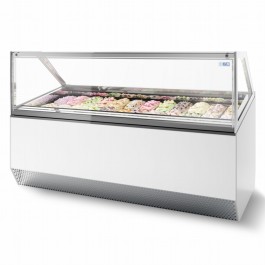 ISA MILLENNIUM ST18 Ventilated 18 Pan Ice Cream Display with Flat Glass