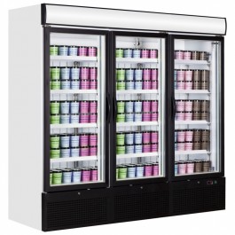 Tefcold NF7500G Glass Triple Door Display Freezer with Light Canopy