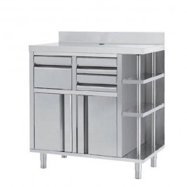 --- INFRICO MCAF1000CI --- Back Bar Coffee Unit with Drawers & Upstand - W1000mm