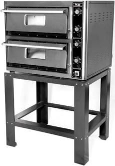 Super Pizza PO6868DETG Twin Electric Pizza Ovens with Temp Gauge - 8 x 13”