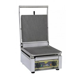 Roller Grill PANINI XLE R Large Cast Iron Ribbed Top & Bottom Contact Grill with Electronic Timer