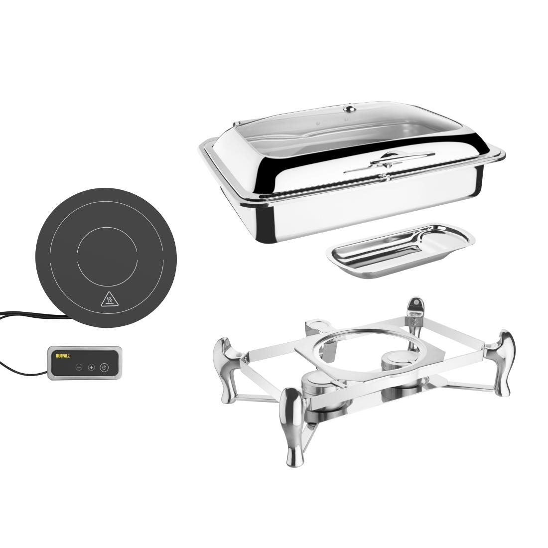 Olympia SA648 1/1 Induction Chafer - Stand and Induction Heater Set
