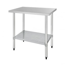 Vogue T376 Stainless Steel Prep Table with Galvanised Under Shelf - 1200mm