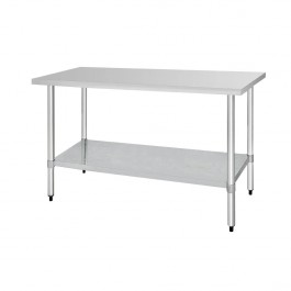 Vogue T378 Stainless Steel Prep Table with Galvanised Under Shelf - 1800mm