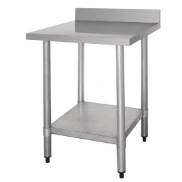 --- VOGUE T380 --- Stainless Steel Prep Table with Upstand & Galvanised Undershelf - 900mm