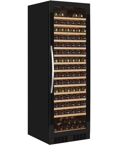 Tefcold TFW400F Black Glass Door Wine Cooler with Tinted Glass