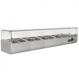 Blizzard TOP2000-14CR Refrigerated Stainless Topping Unit with Glass Lid