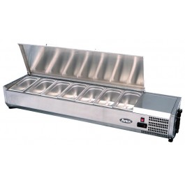 Atosa VRX1200/330S Refrigerated Solid Lid Topping Unit with 5 GN 1/4 Pans